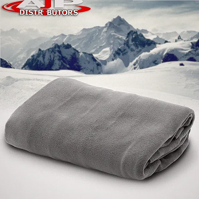 12V Heated Electric Fleece Gray Grey Cozy Blanket Automotive Car Truck Suv Van