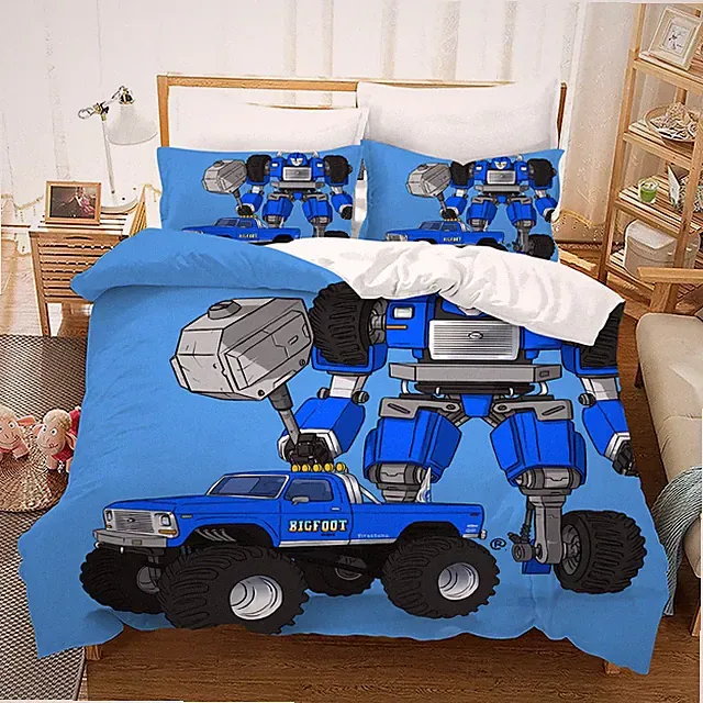 3D Monster Truck Cartoon Kids Quilt Cover Set Bedding Sets Pillowcases