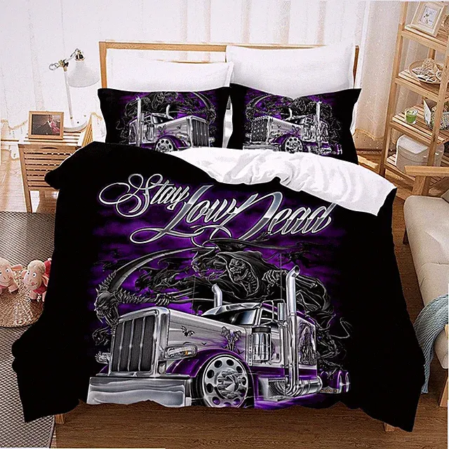 3D Truck Quilt Cover Set Bedding Sets Pillowcases
