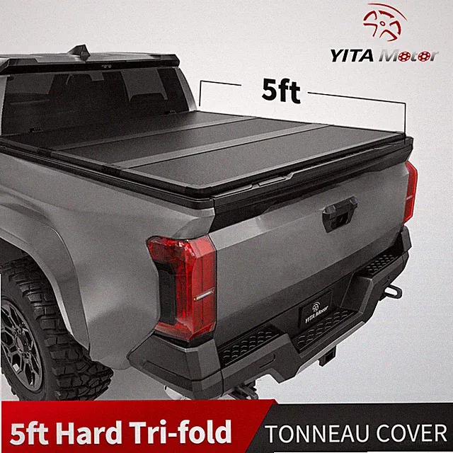 5FT Hard Tri-Fold Tonneau Cover Truck Bed For 2024-2026 Toyota Tacoma Waterproof