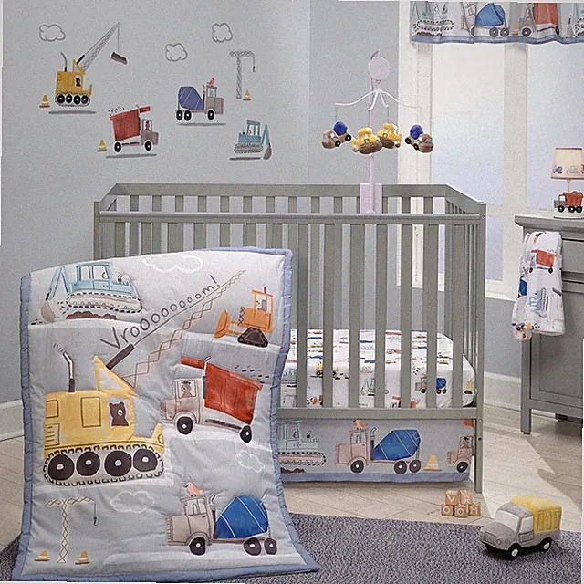 Bedtime Originals Construction Zone 3-Piece Trucks Nursery Baby Crib Bedding Set