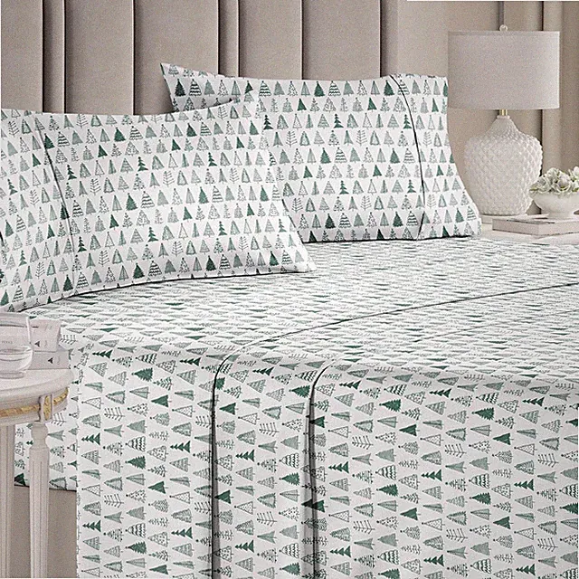 Christmas 4 Piece Sheet Set, Premium Holiday Printed Bed Sheets by CGK Linens