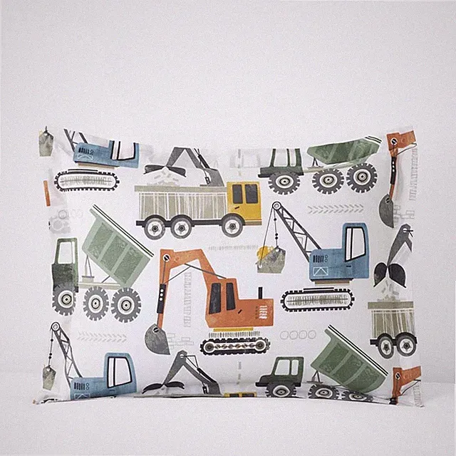 Construction Builders Classic Cool Organic Cotton Percale Sham(White Multi)|6235