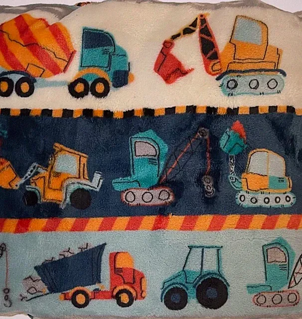 Construction Trucks Boys Soft Plush Throw Blanket 5' x 6 ft - The Big One -New