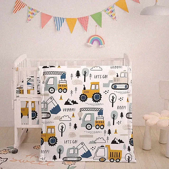 Crib Bedding Set,3pcs Nursery Crib Bedding with Comforter Crib Sheet & Crib S...