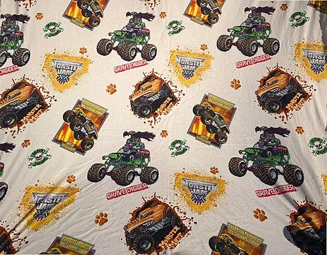 MONSTER JAM TRUCK Twin Flat Top Sheet Grave Digger Maximum Mutt 2013 Franco Poly