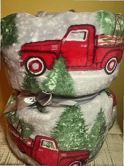 New Throw Blanket: Country Rustic Red Truck with Tree Design 60x80