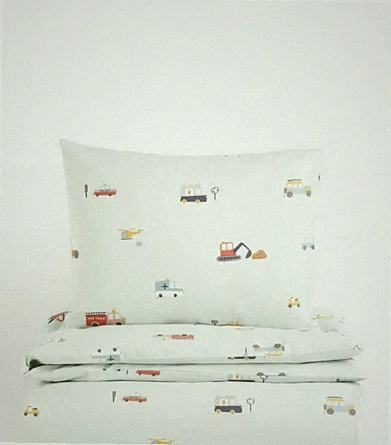NWT H&M Home Kids Duvet Cover Set TRUCKS