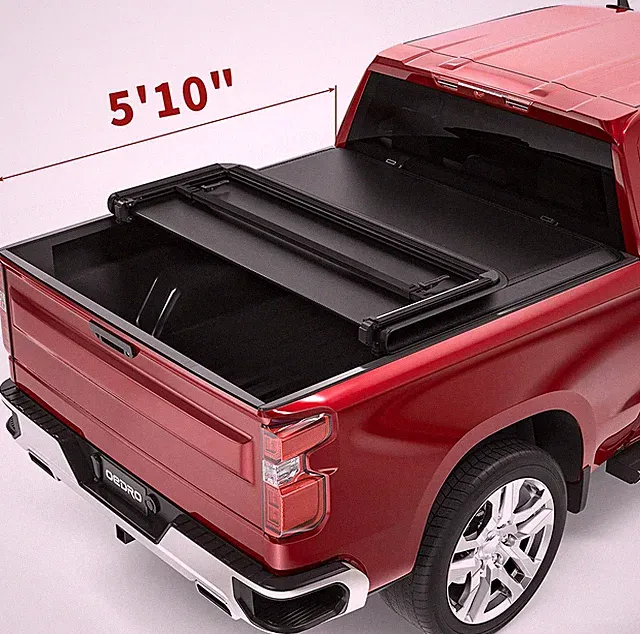 OEDRO 5.8FT 3-FOLD Tonneau Cover For 2019-2026 Silverado Sierra 1500 Truck Bed
