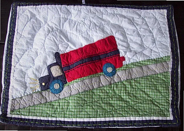 Pottery Barn Kids Brody Transportation Truck Quilted Pillow Sham~STANDARD