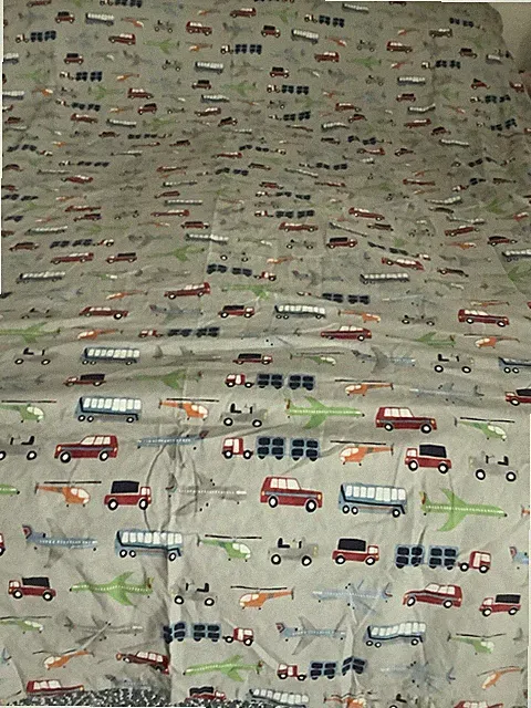 Pottery Barn Kids Full Queen Duvet Cover 84 X 88 Cars Trucks Planes EUC