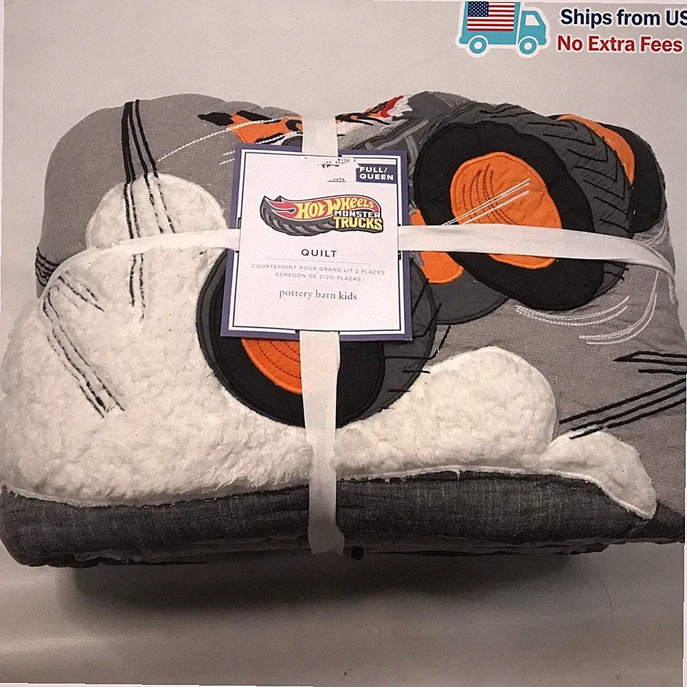 Pottery Barn Kids Hot Wheels Monster Trucks Quilt