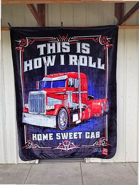 SEMI TRUCK THIS IS HOW I ROLL HOME SWEET CAB TRUCKER QUEEN SIZE BLANKET