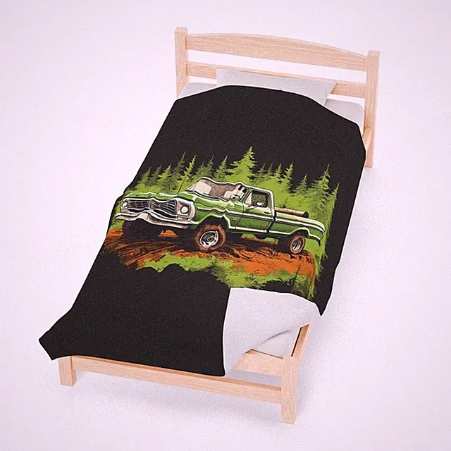 Truck Custom Throw Blanket Personalized Gift Idea Soft Fleece