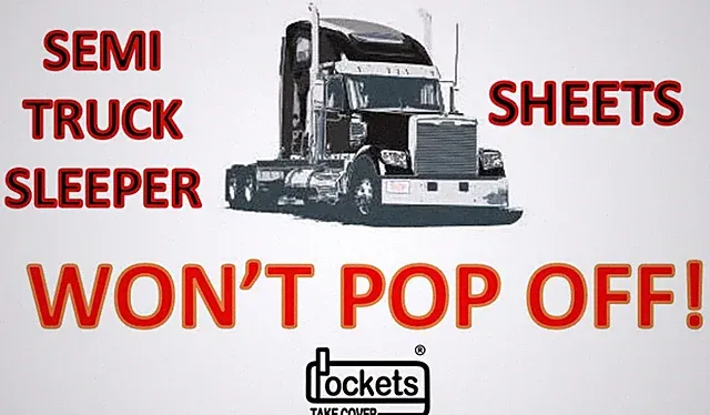 Won't Pop Off Semi Truck Sleeper Sheet Never Touches Floor Turquoise Navy Blue